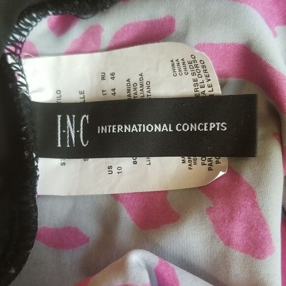 INC Internationals Concepts Animal Print One Piece Swimsuit SZ 10 - Picture 6 of 8